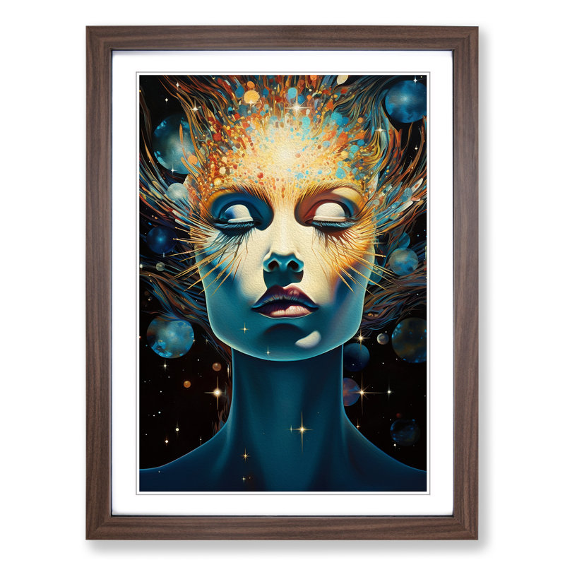 Single Picture Frame Print on Wood, 46cm H x 34cm W, Walnut Framed