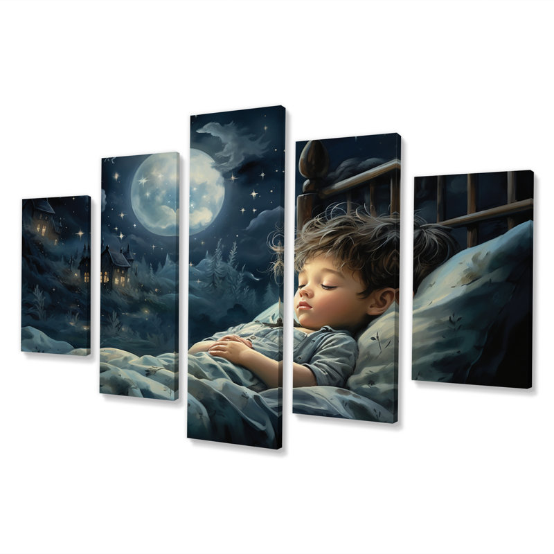 Childs Moonlight Nursery I - Toile d'art mural multi-panneaux