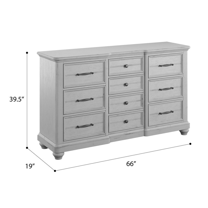 Commode 10 tiroirs grise
