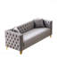 Canapé Chesterfield 80 po en velours 3 places, siège très profond, tête de clou à boutons, accoudoirs carrés-3538561
