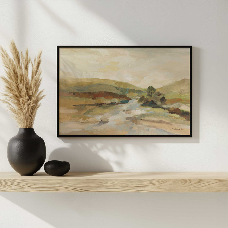«Valley River» par Silvia Vassileva, reproduction d'art, H 12 po x l 18 po, Blanc