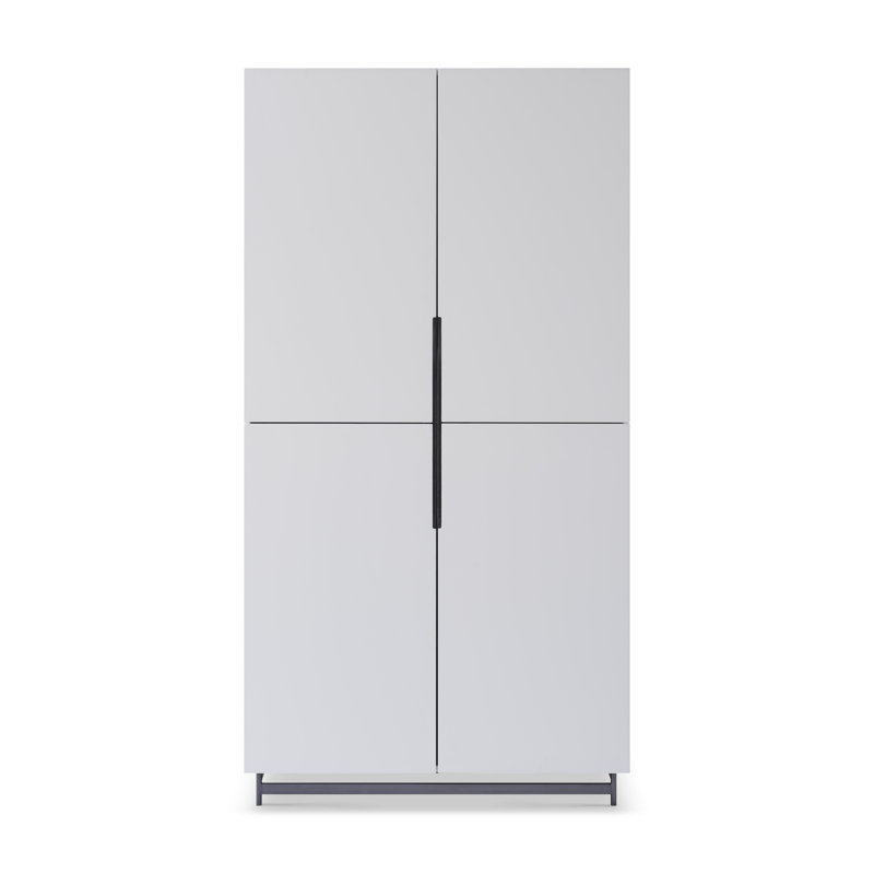 Lorie 2 Door Wardrobe, White/Dark Chrome