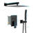 Wall Mounted Dual Shower - Square System, -balanced Valve, Rainfall & Handheld Head System Square, Spray-115814221