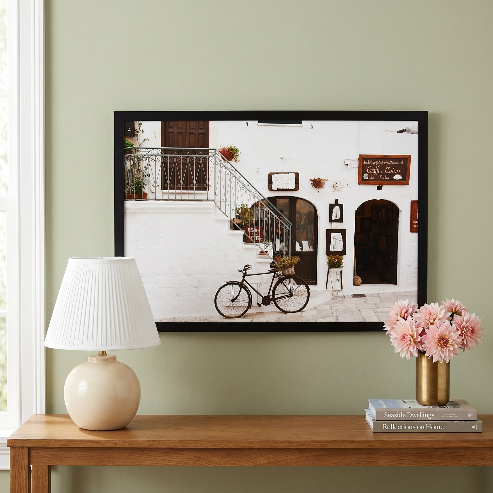 Em "La Bottega d'Arte" Print by Bogdan Dada, Black Framed, 14" H x 16" W x 0.75" D