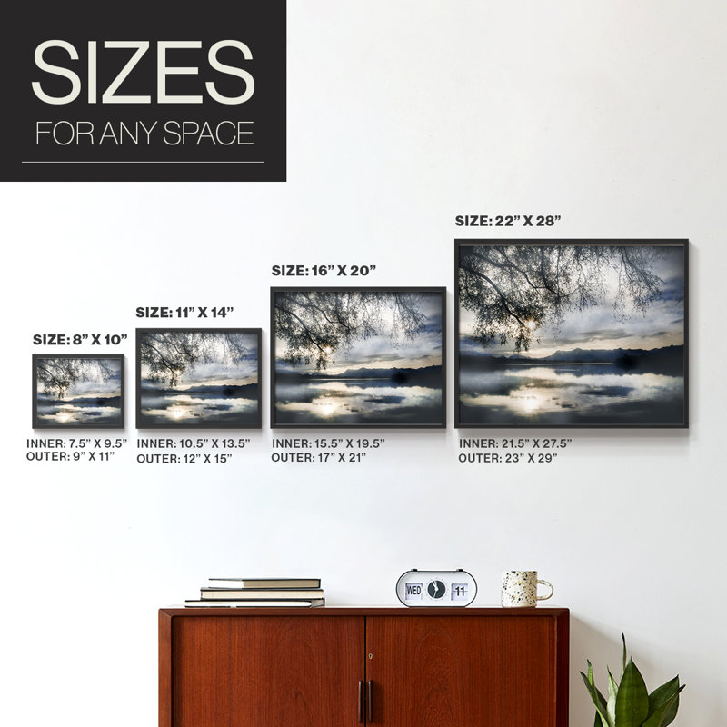 Staffelsee Lake - Reproduction encadrée - Restickable, H 16 po x l 20 po, Noir, noir, noir, noir