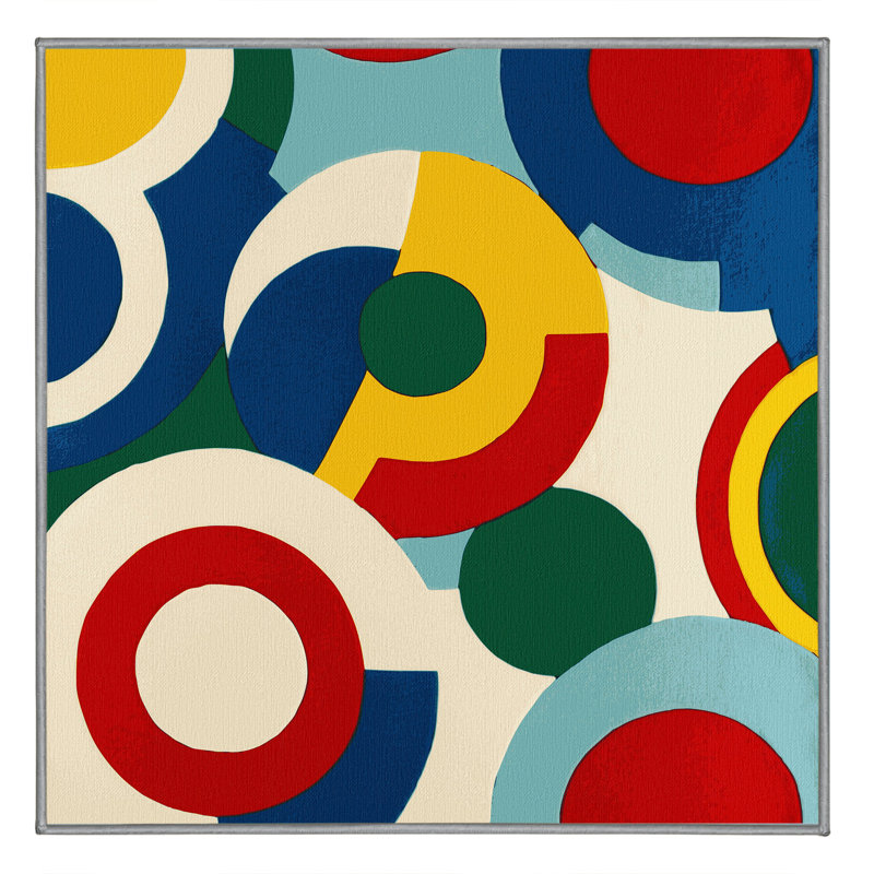 Retro Groove Rug, Square 4'