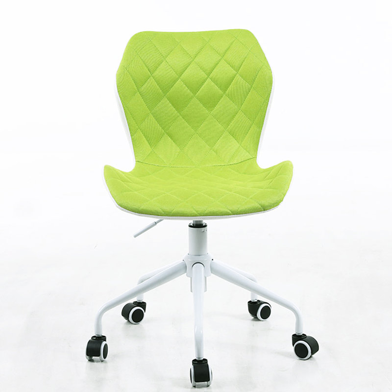 Chaise de travail en similicuir Cavett, Blanc, White/Lime