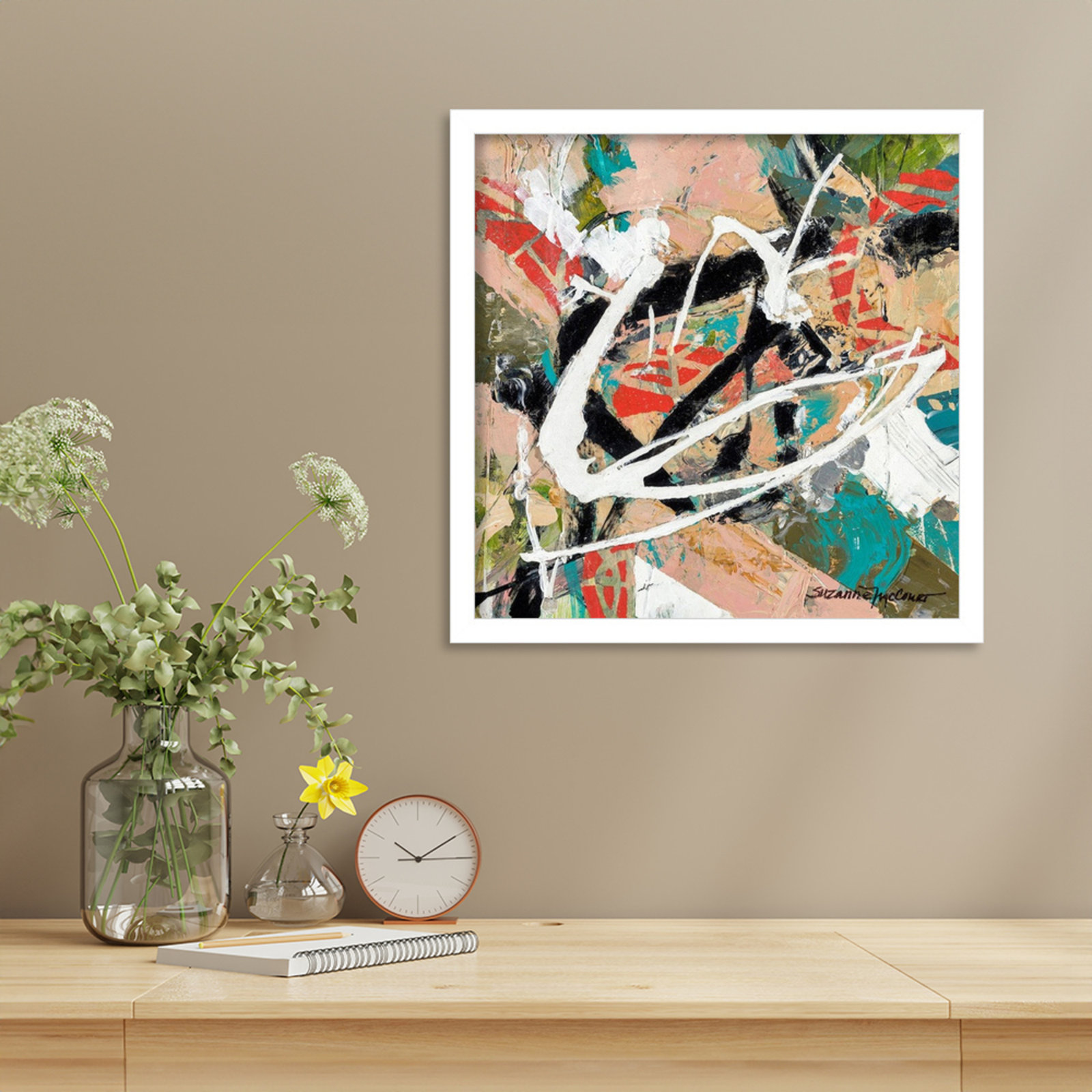 Sutter "Stacked" Print by Suzanne McCourt, 17" H x 17" W, White