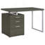 Bureau réversible à 3 tiroirs gris patiné