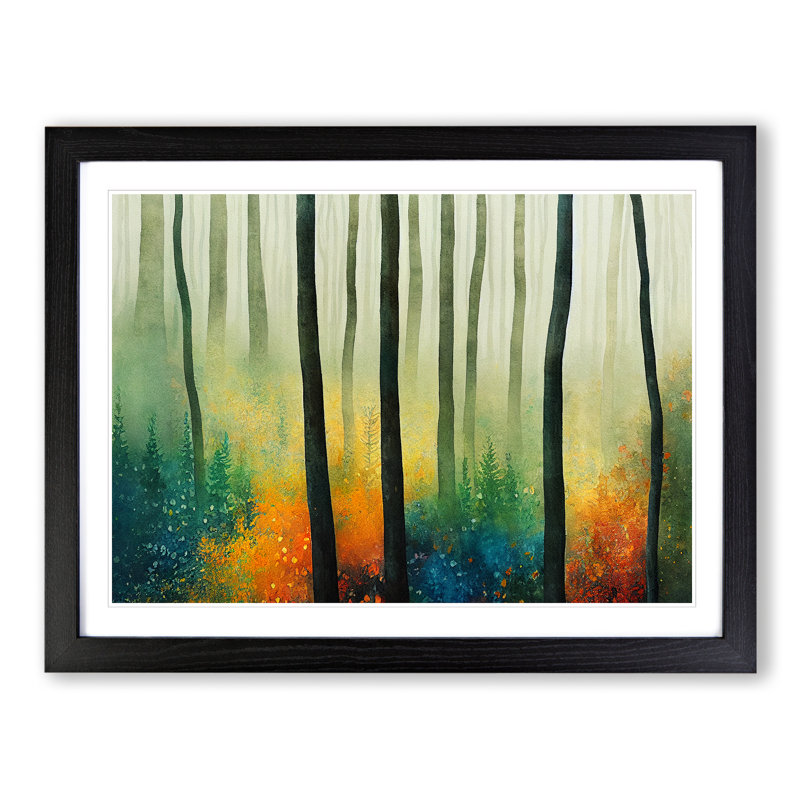 Vibrant Forest Vol.2 - Framed Print, 25cm H x 34cm W x 2cm D, Black