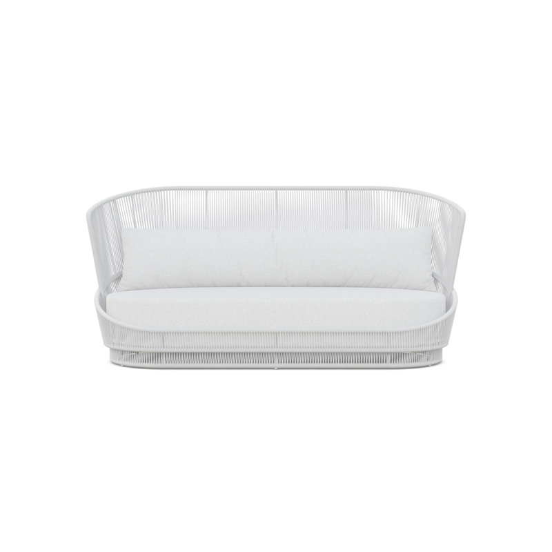 Palma 90.94" Wide Outdoor Reversible Patio Sofa with Cushions, Matte White Frame/Cloud Cushion