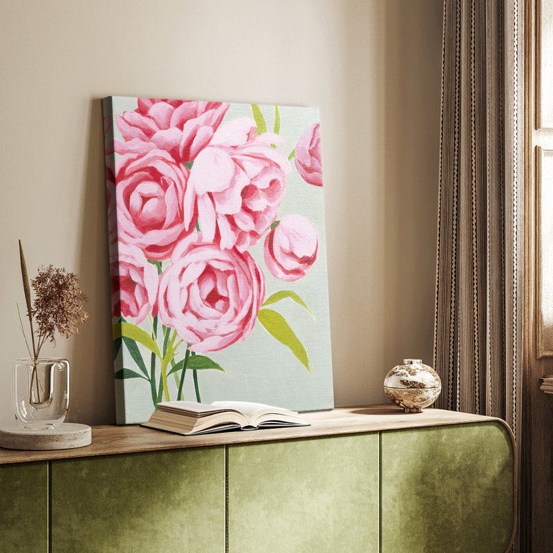 Cette année, pivoines II - galerie Cavas sur mesure, H 48 po x l 32 po