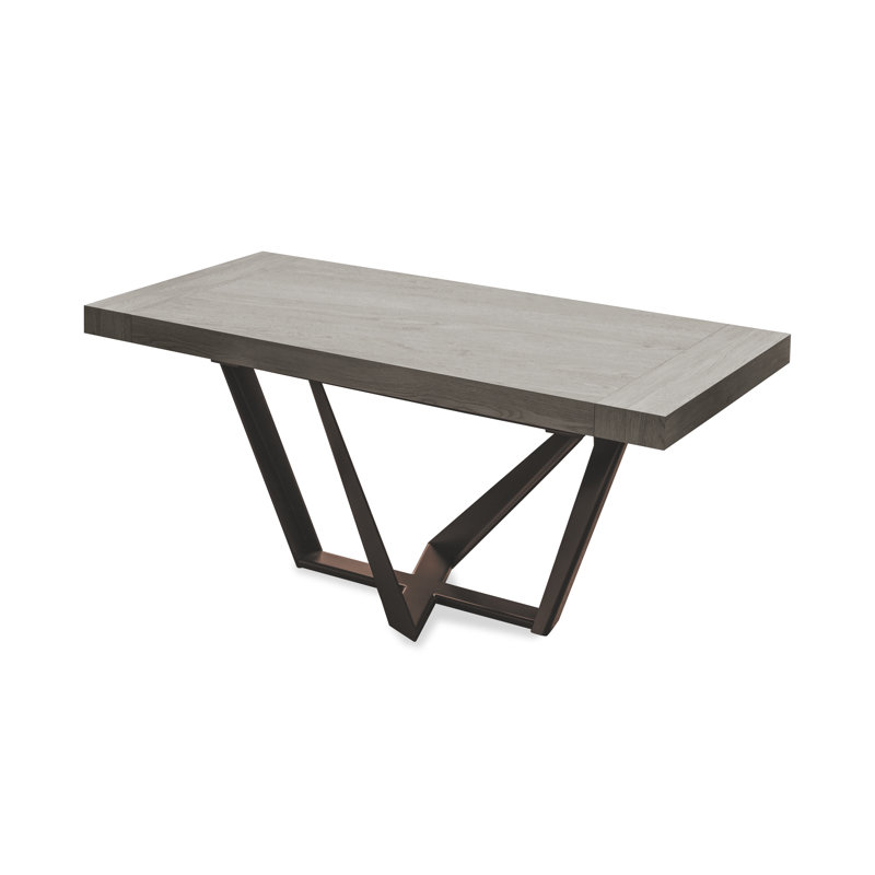 Karlin Extendable Metal Base Dining Table, Beaver, Vintage Brown, 75cm H x 240cm L x 90cm W