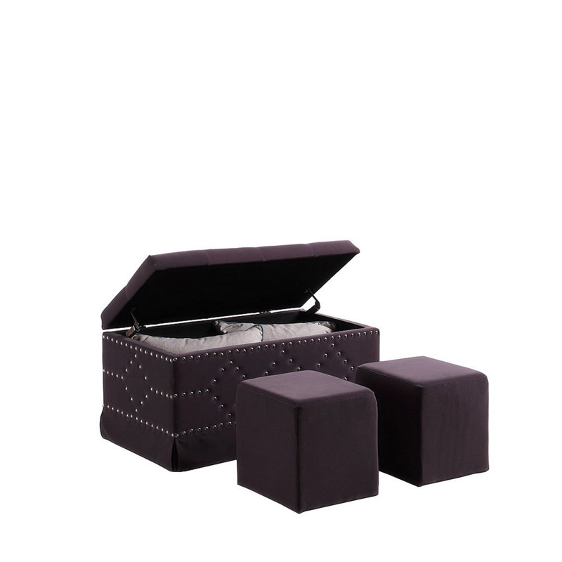 Banc rembourré en similicuir Kamarra, Gris
