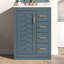 Meuble-lavabo 24 po avec lavabo intégré en céramique, meuble-lavabo simple avec 1 porte et 3 tiroirs pour salle de bain petite et moyenne, bleu-802247278