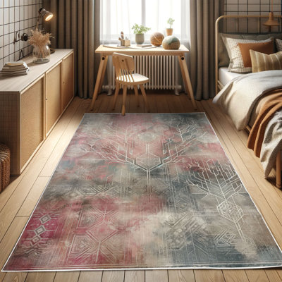 Machine Printed 177cm X 122cm Area Rug