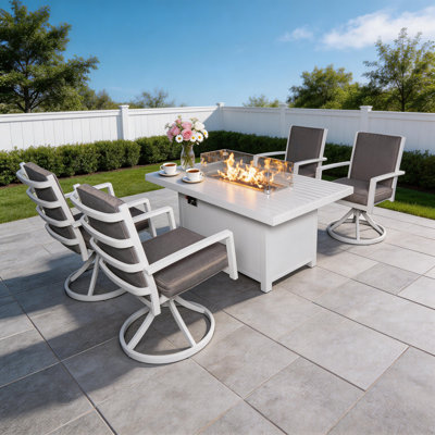 Abasi Patio Dining Set with Rectangular Table , Cushions Included