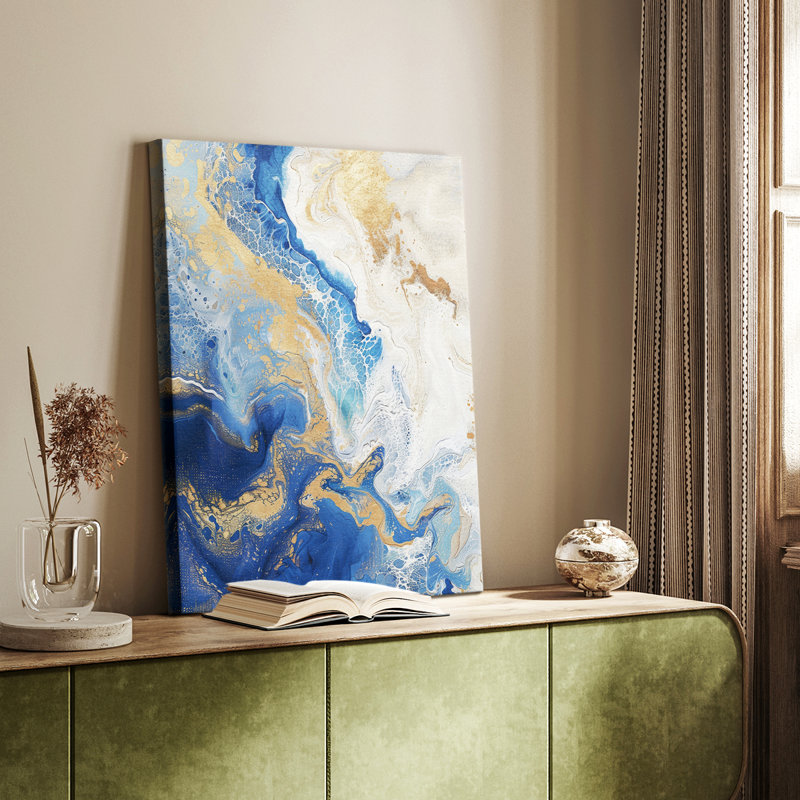 Série ABSTRACT CD III - Toile tendue avec châssis Premium - Prêt à être accroché, H 60 po x l 40 po