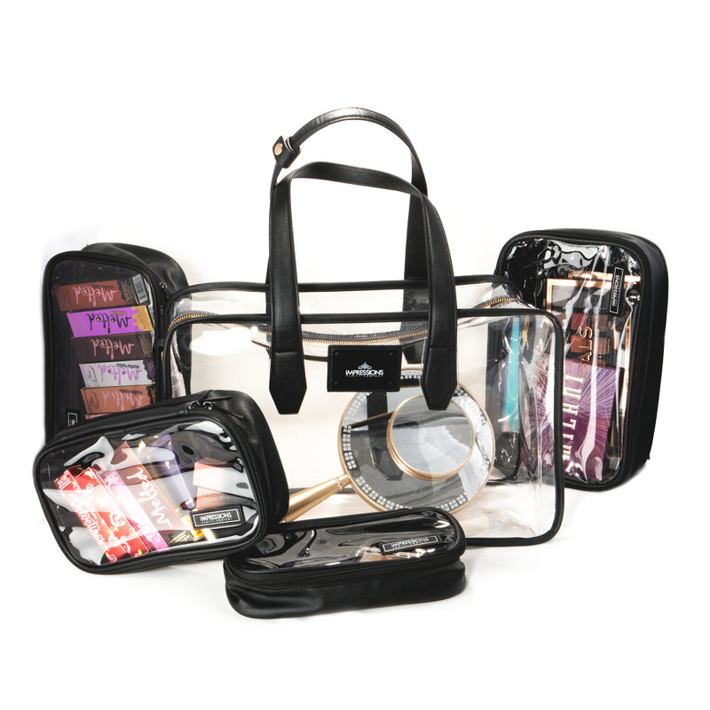 Paris Transparent Makeup Case with Adjustable Shoulder Strap Cosmetic Travel Case 4 Different Size