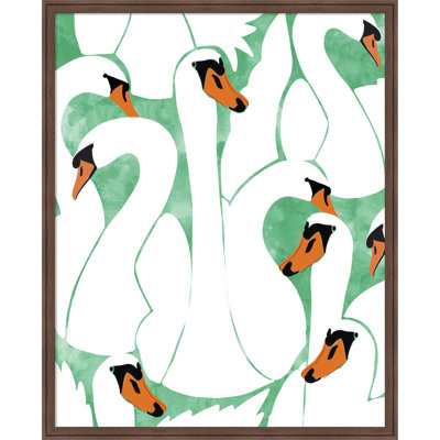 «White Calm Was Born Into A Swan» par Uma Gokhale, reproduction d'art sur toile encadrée