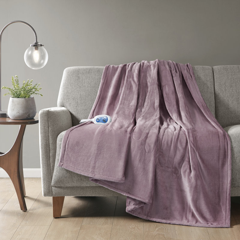 Jeté chauffant en peluche surdimensionné, Lavande