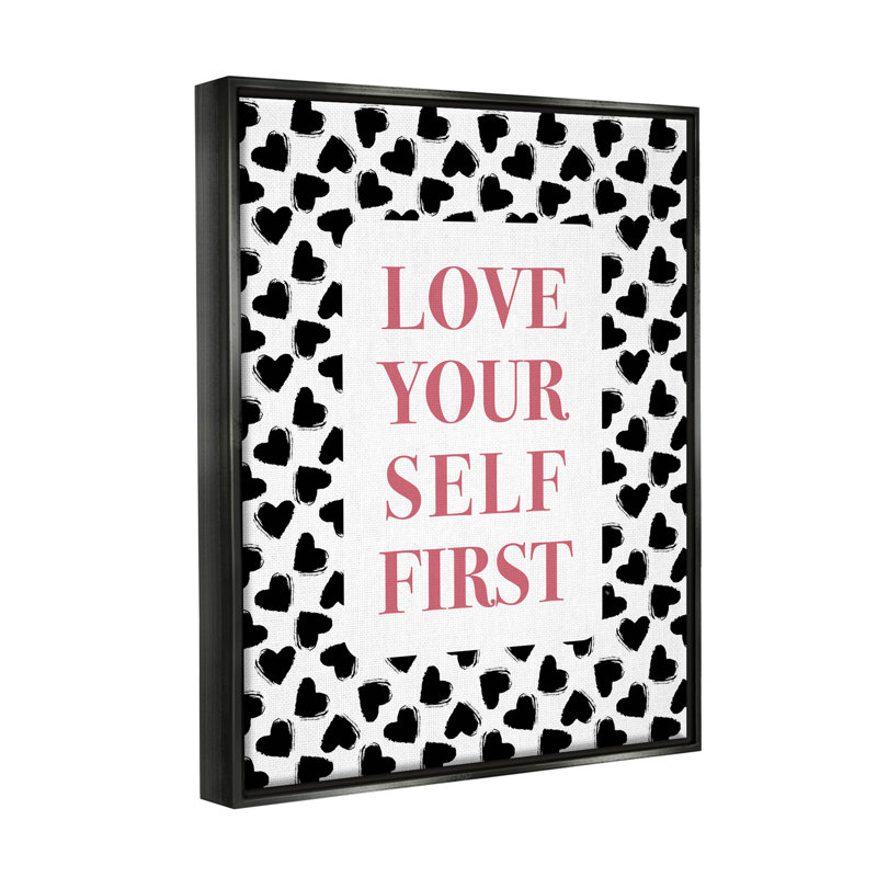 «Love Yourself», première phrase, estampe numérique encadrée par Martina Pavlova, H 31 po x l 25 po x P 1,7 po