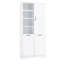 Armoire de rangement pour salle de bain avec portes et tiroirs, panier à linge inclinable, plusieurs espaces de rangement, style autoportant, tablette ouverte, tablette réglable, blanc-1259723275