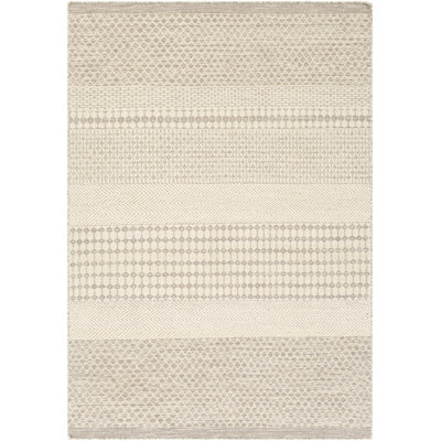 Lenora Moroccan Hand-Woven Wool Beige Area Rug