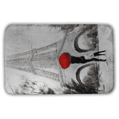 Sweet moment Bath Mat with Non-Slip Backing - Quick Dry Memory Foam Bathroom Rug - Absorbent - Modern Plush Spa-Style - Machine Washable