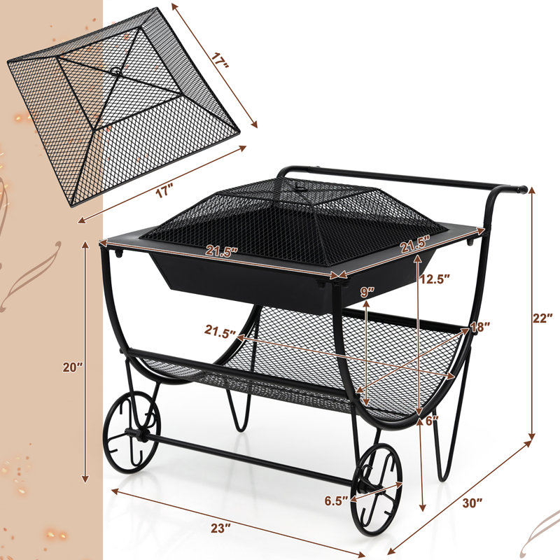 Square Steel Wood Burning Smokeless Fire Pit