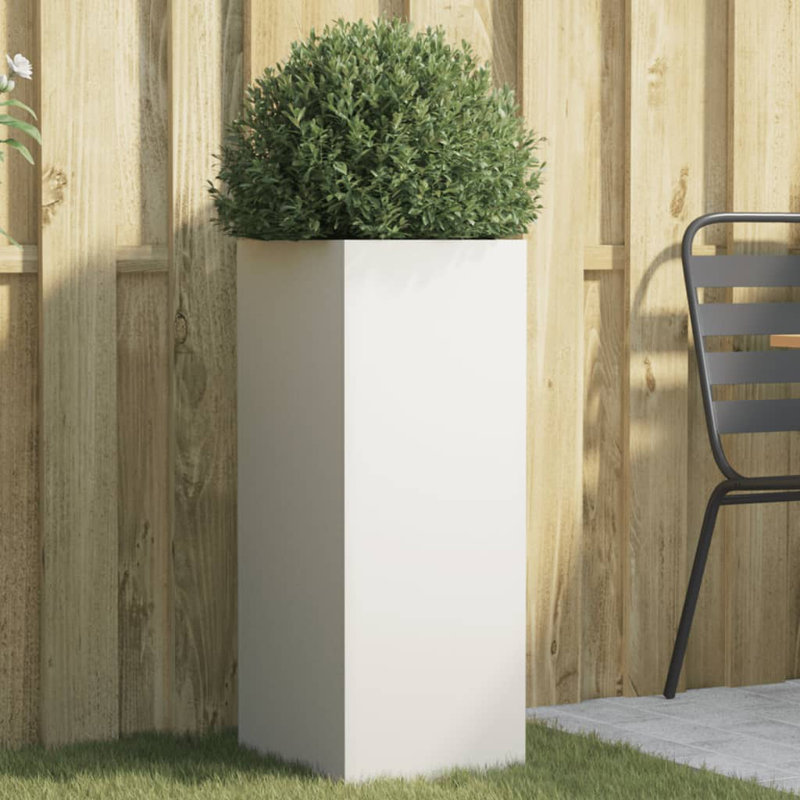 Planter Steel, 75cm H x 32cm W x 29cm D, White