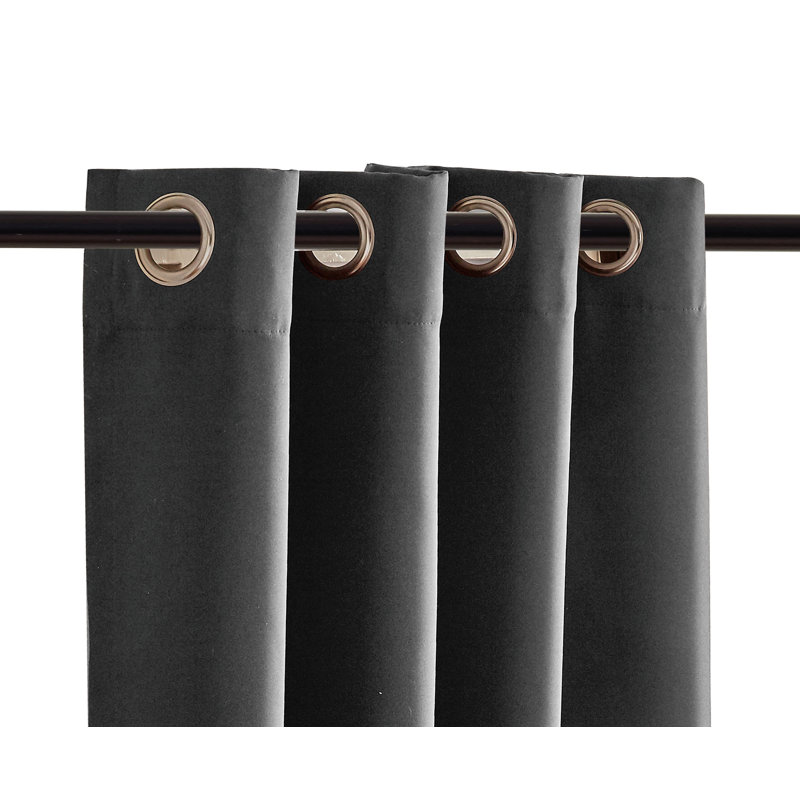 Emillie Microfiber Blackout Single Curtain Panel Single Panel, Gray, 60" W x 96" L