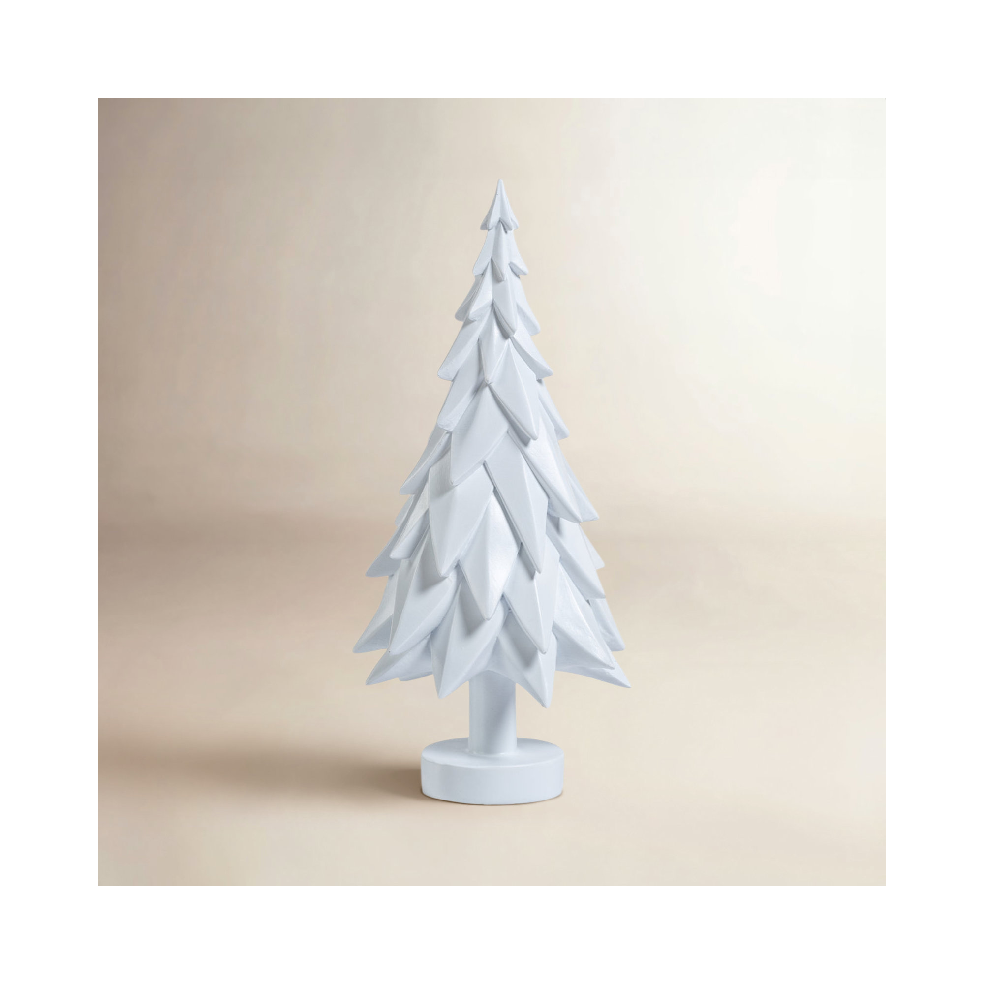 Decorative Tabletop Spruce Tree, White, 10.5" H x 4.75" W x 4.75" D