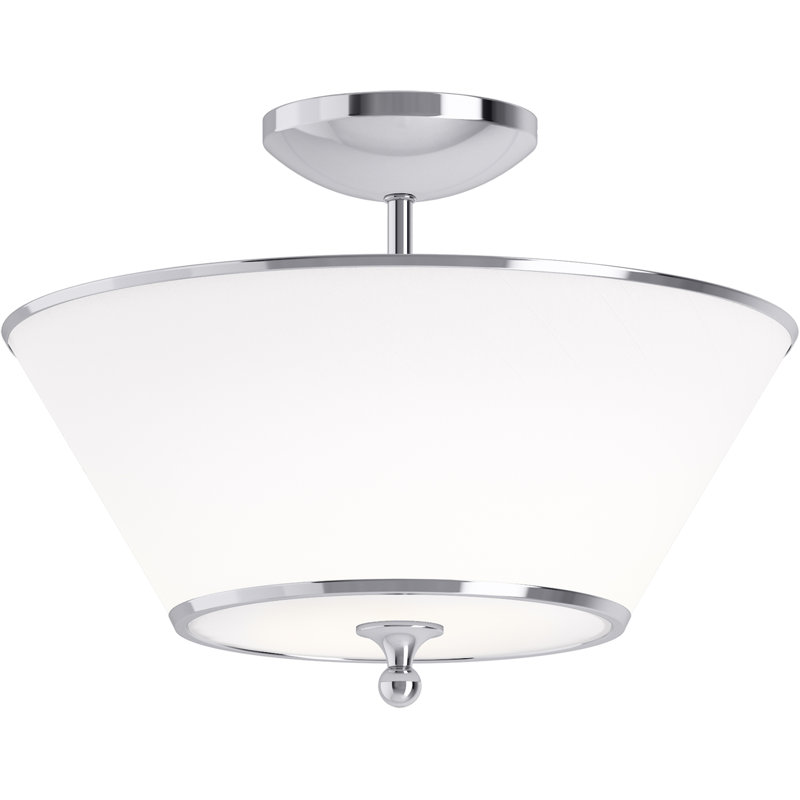 Parohn Semi-Flush Light, Polished Chrome, Polished Chrome