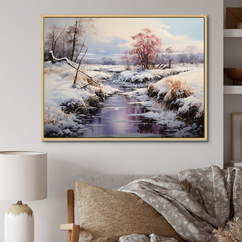 «Winter Reverie Landscape II - Landscape», reproduction sur toile, H 34 po x l 44 po x P 1,5 po, Cadre naturel flottant