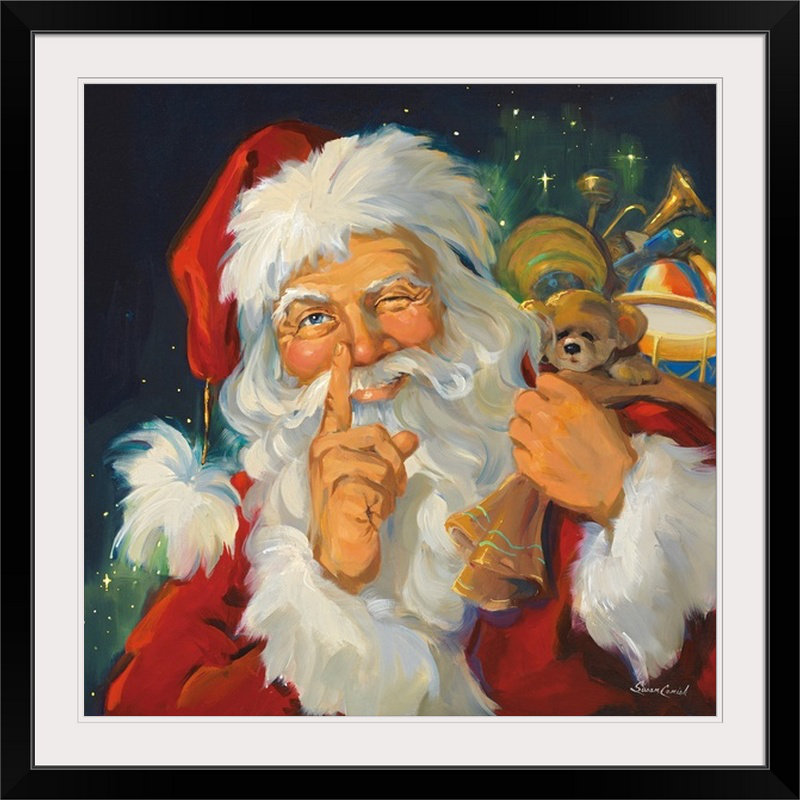 «Think« Twinkle in His Eye »par Susan Comish, reproduction d'art, H 20" x l 20" x P 1", Cadre noir