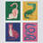 Chat rouge, crocodile vert, léopard rose, serpent bleu, impression sur papier, 4 pièces-97770639-97770638