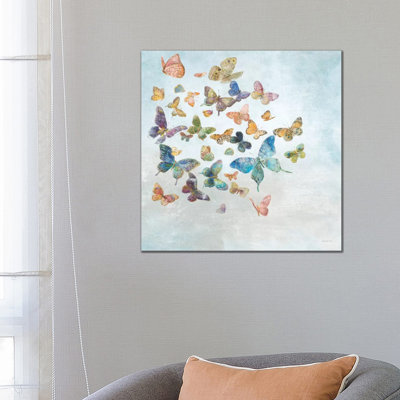 Beautiful Butterflies V3 Sq Light by Danhui Nai - Wrapped Canvas Gallery-Wrapped Canvas Giclée