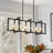 Bonniton 6-Light Farmhouse Rectangular Kitchen Island Pendant With Glass Diffuser