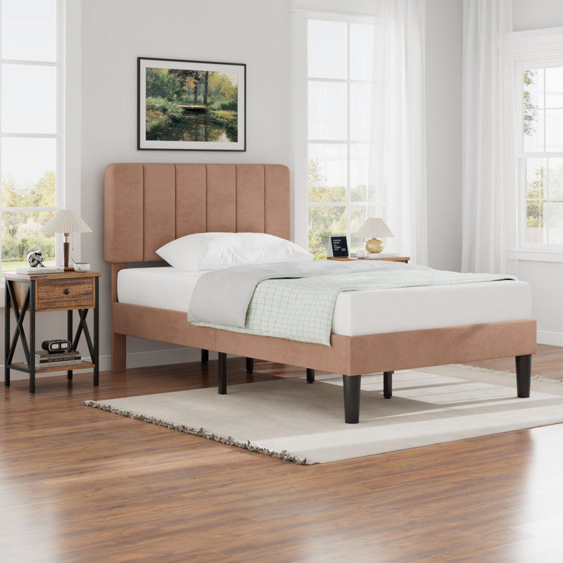 3 Piece Upholstered Bedroom Set, Twin