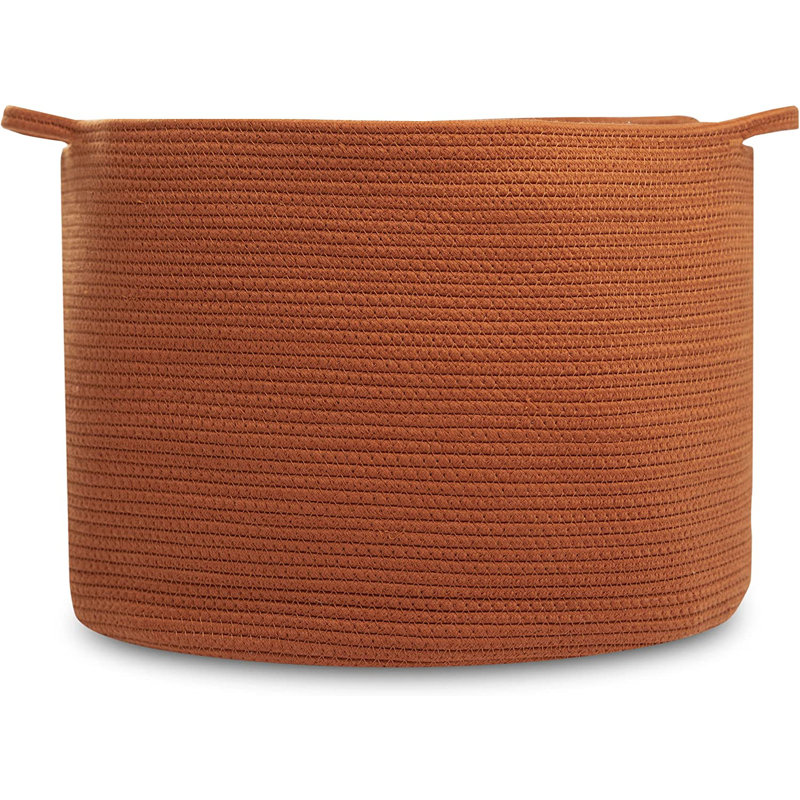 Laundry Cotton Basket, Brown, 14" H x 20" W x 20" D