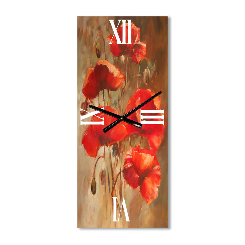 Horloge murale Blossoming Poppies VI, Grand