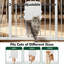 Barrière en métal pour animaux avec porte pour chat, barrière pour chien réglable pour les portes et les escaliers, fixation par pression, fermeture automatique, aucun outil nécessaire, 29-45 pouces, blanc