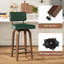 Ensemble de 4 tabourets de bar pivotants de 26 po avec dossier et pieds en bois de noyer, tabouret de bar Mid-Century pour comptoir de cuisine, tabourets de bar en similicuir