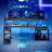 Minaya 71.5" LED Gaming Desk with Power Outlet, L-Shaped Computer Desk with Monitor Stand-469351372-426595249