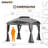 Sunjoy 12 x 12 ft. Gazebo with 2-Tier Canopy Roof, Outdoor Backyard Steel Frame Soft Top Gazebo with Ceiling Hook and Mesh Netting