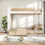Lits superposés simples au-dessus d'un lit double en bois, rangement moderne