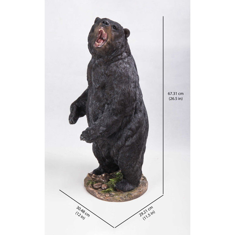 Growling Bear Standing Statue