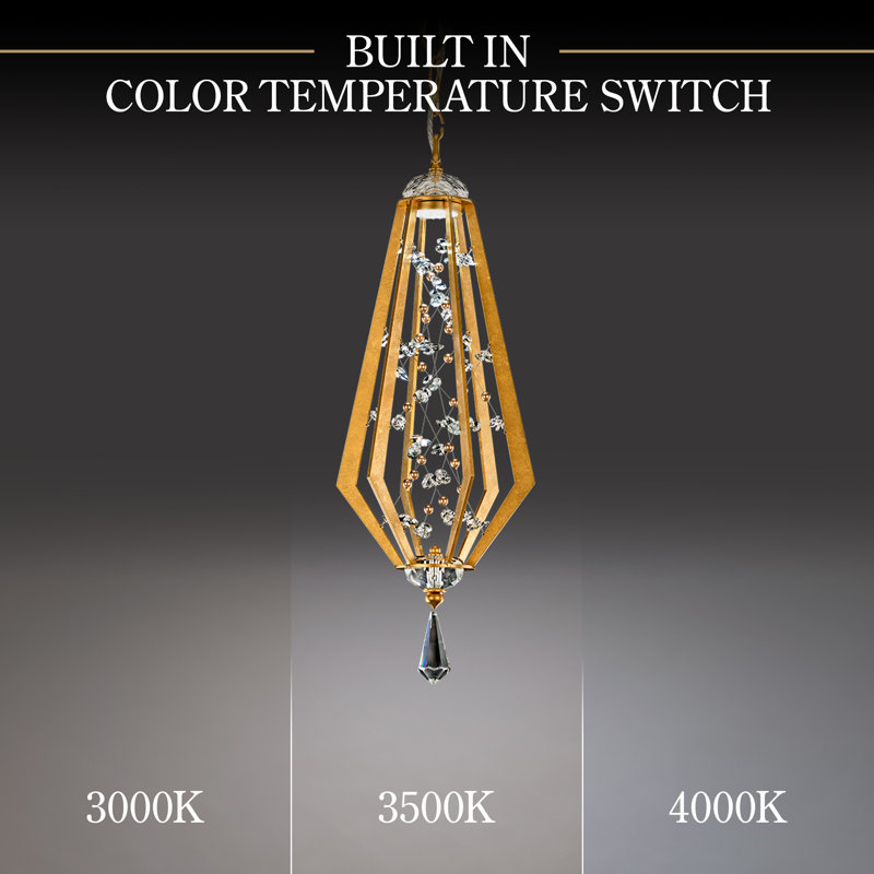Eternity 1 - Light LED Pendant, 26.5" H x 9.88" W x 8.6" D, Heirloom Gold/Gold Pearl