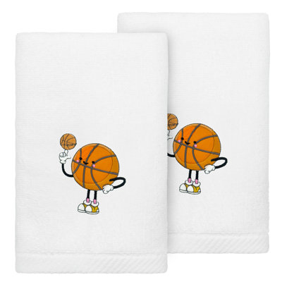  Basketball Player - Embroidered Luxury 100% Turkish Cotton Hand Towels (Set Of 2)